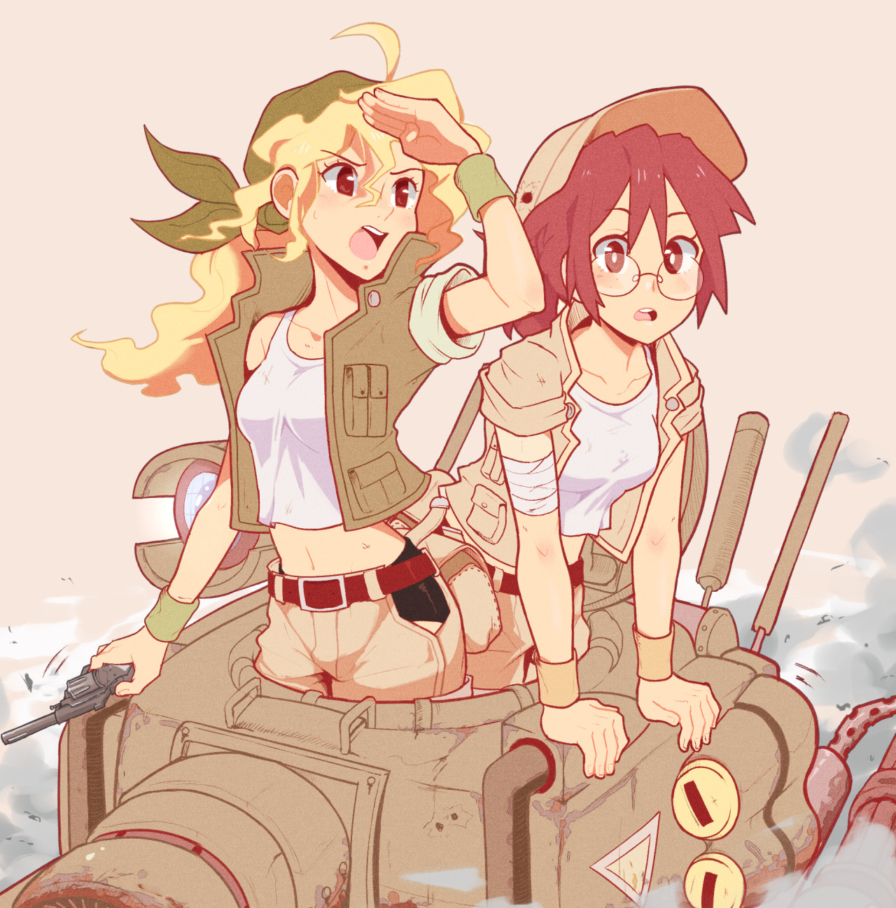 enecoo:  A Metal Slug collab I did with @fiolina. She drew Fio and colored the first