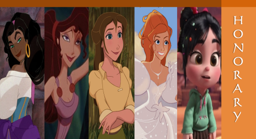 thedizbizz:  eridanhorsebutt:  I think the forgotten one with the dark brown hair and the girl in honorary aren’t disney  They’re all from Disney. Merida is the only one that is Disney/Pixar, but I still counted her. 