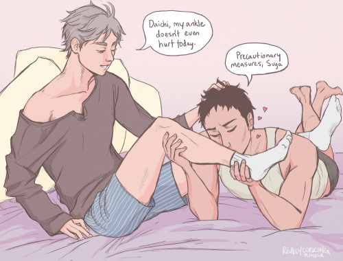 reallycorking:in which suga has a recurring ankle injury and daichi takes good care of him. ty for t