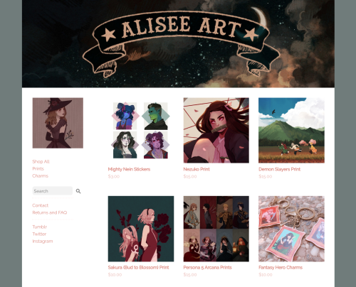 My store is back open! http://aliseeart.storenvy.com Updated to include my new M9 stickers and demon