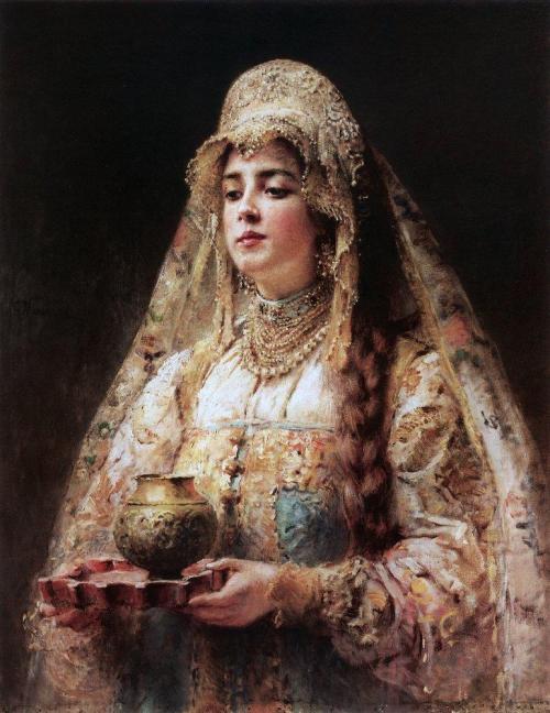 Cup of Honey, c. 1890 by Konstantin Makovsky (Russian, 1839–1915)