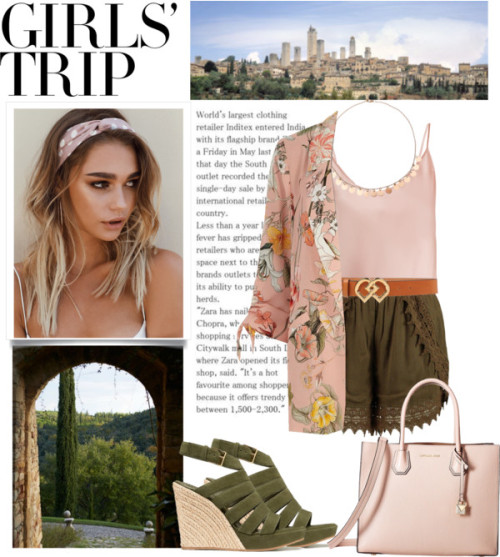 Untitled #1306 by talulahj featuring italian wall artLa Perla pink tank top, €83 / River Island flor