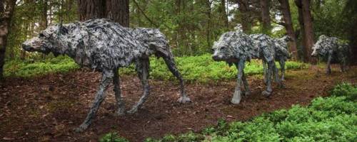 wolveswolves:  Wolf sculptures by Sally Matthews