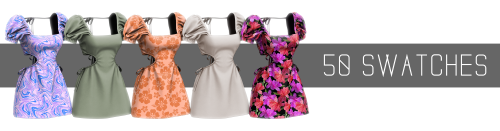 simpliciaty-cc:POPPY DRESS A-line dress with open back and sides &amp; puffy sleeves! Inspired d