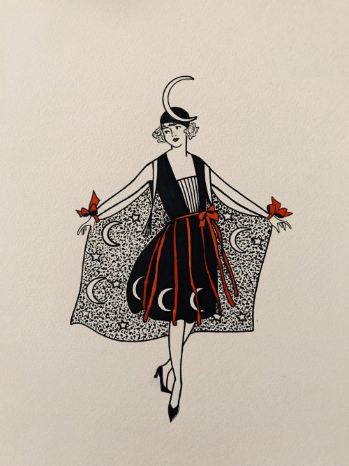 snootyfoxfashion:Vintage Style Halloween Girl Prints by lllittleghosttt