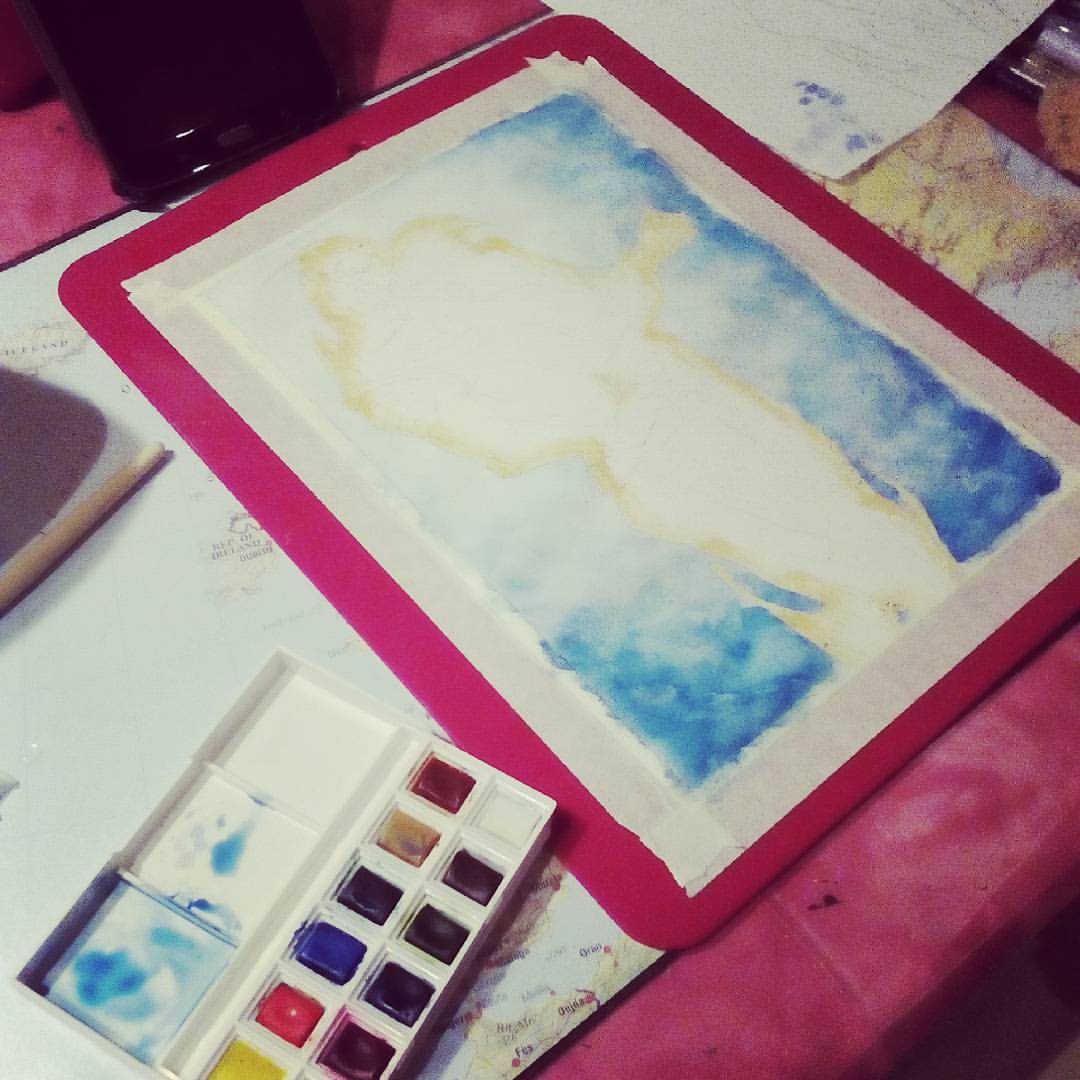 Awaiting paper to dry *sigh* #watercolor #ninalanferart #wip