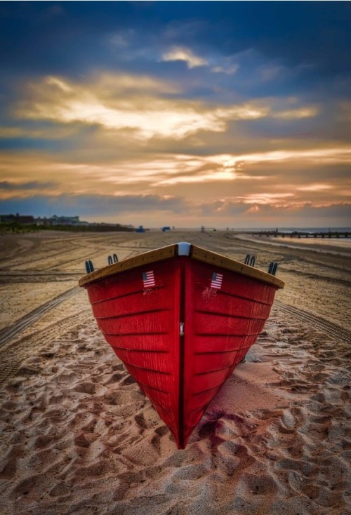 Red boat by Fran Czemerda Jr