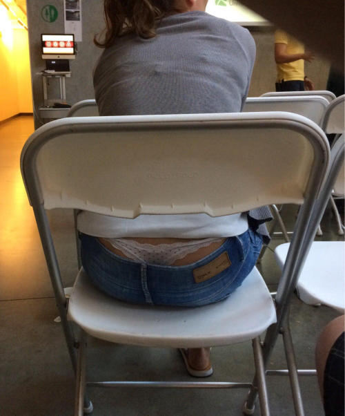 visiblethongbabes4:  Visible thong at the lecture …
