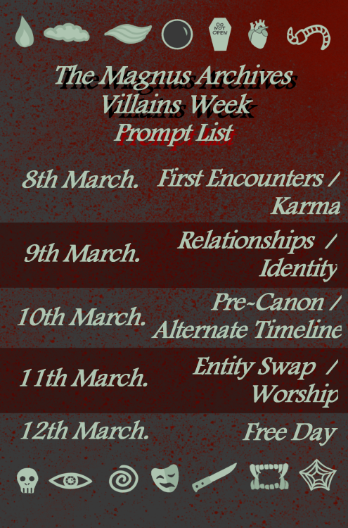 tmavillainsweek:Welcome to TMA Villains Week 2021!We are a week dedicated to celebrating the antagon