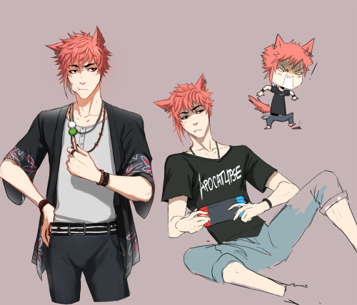 Some art of my cat boy Daisuke, because I never grew out of liking my boys anime and with cat ears