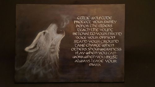 The Celtic Wolf Code - By ThornCalligraphy-Airbrush-ink-mix ;) hop you enjoy