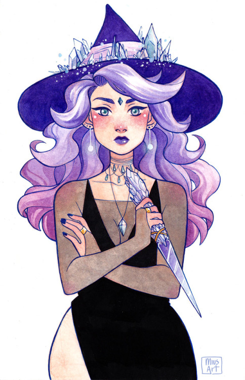 miusart:Inktober day 4 - Gemstone witch✨I had a clear idea of what to do with this prompt and I was 