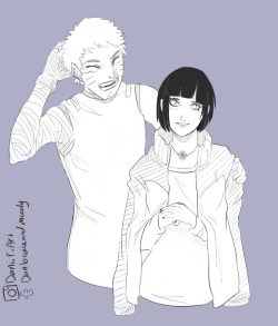 danbrokeandmoody:  Perhaps my favorite pairing of all time in Naruto, I absolutely love these beans &lt;3Drawing them with some Next Generation designs was so soothing to me.        In my head I think even though Hinata is a Kage’s wife, she would