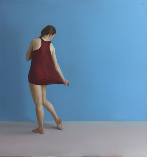 takemetoyourtoaster:The Maroon shift. oil on canvas, 32″ x 30″ by Owen Claxton.