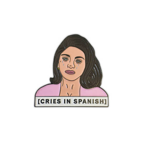 Cries in Spanish Pin available in my Etsy now!