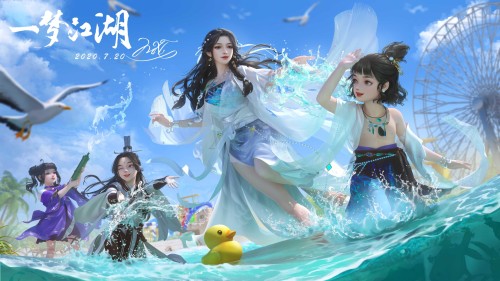 一梦江湖  夏季KV  喵 小团www.artstation.com/artwork/rA6Yre 