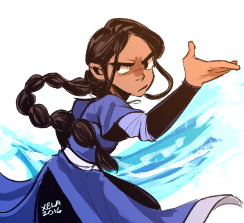 xelartworks:A quick Katara doodle, my favorite heroine in the entire Avatar series~ 