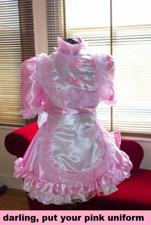 slavesissymaid: dear husband, quickly wear your sissy maid dress and start your household chores.ver