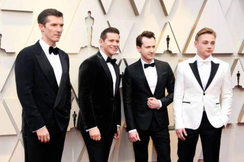 fateisnotastraightroad: Gwilym Lee, Allen Leech, Joseph Mazzello, and Ben Hardy at the 2019 Academy