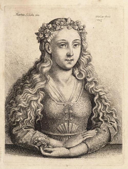Woman with a Wreath of Oak Leaves, Martin Schongauer