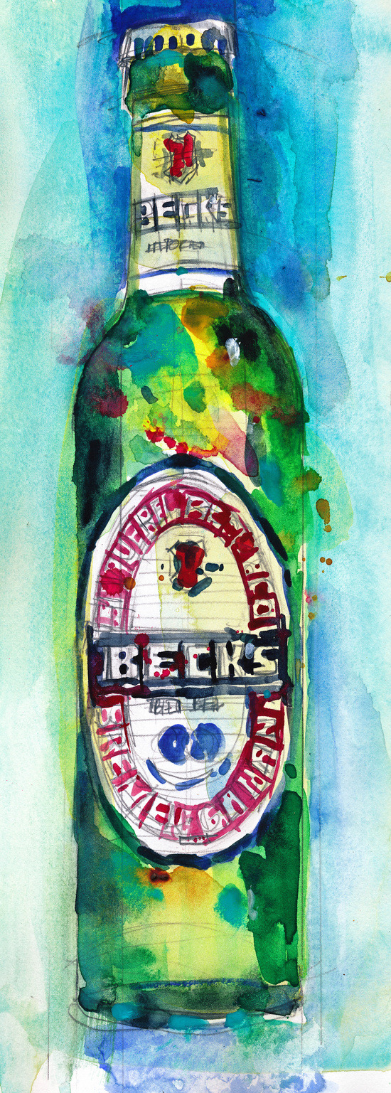 bestof-society6:    ART PRINTS BY DORRIE RIFKIN WATERCOLORS  Carlsberg Beer Bud