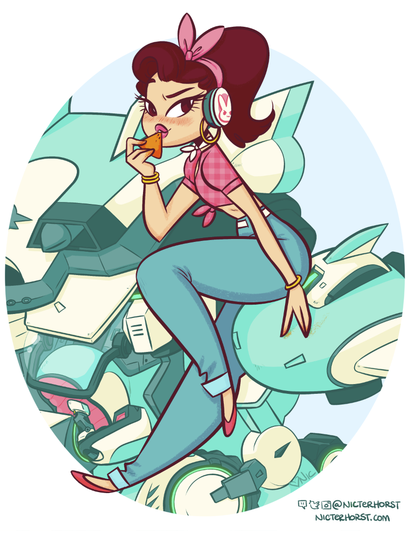 nicterhorstsketch: D.va with MEKA - and Doritos of course. This piece was done on