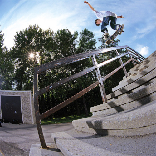 Paul Trep with an amazing kickflip frontside noseslide, shot by Rich Odam. This was published in our