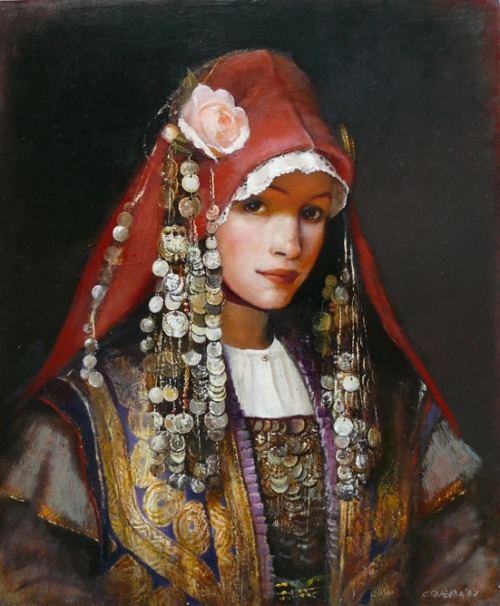 sabahzora: Paintings of Bulgarian women by Snezhana Slavova