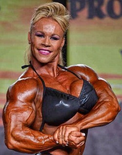 lv4femalemuscle:  THIS is a professional female bodybuilder  She&rsquo;s awesome and so beautiful!  ;) ♡ ♡ ♡