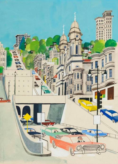 frenchcurious:Miroslav Šašek (1916 -1980), illustration extraite de “This Is San Francisco” (1962), 