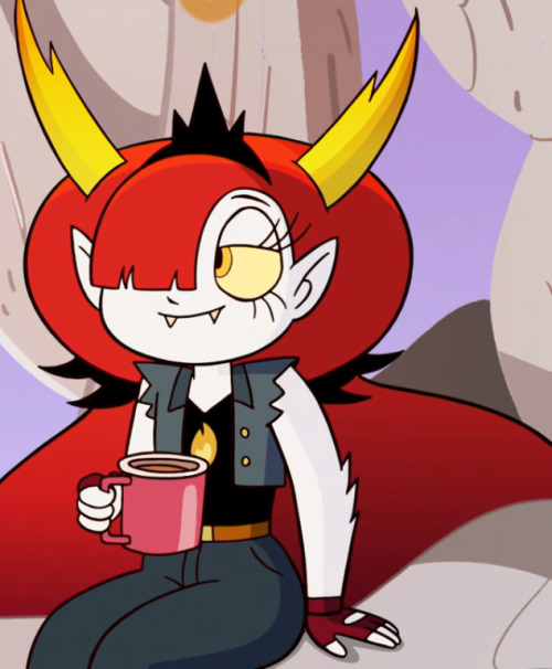 itsd-man:Ah, so that’s what Hekapoo looks like without her poofy dress wearing a  Biker outfit.