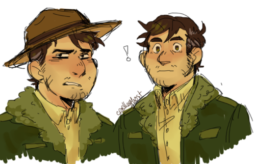 chaoticlesbianenergy: cradleghost: justin does it again [ID: two drawings of Duck Newton, a middle-a