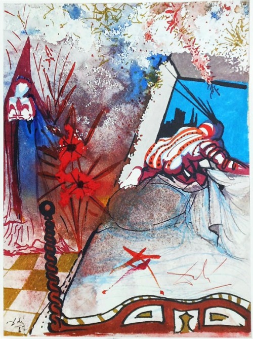 serpentitious:Salvador Dali’s rare 1975 illustration for Romeo and Juliet