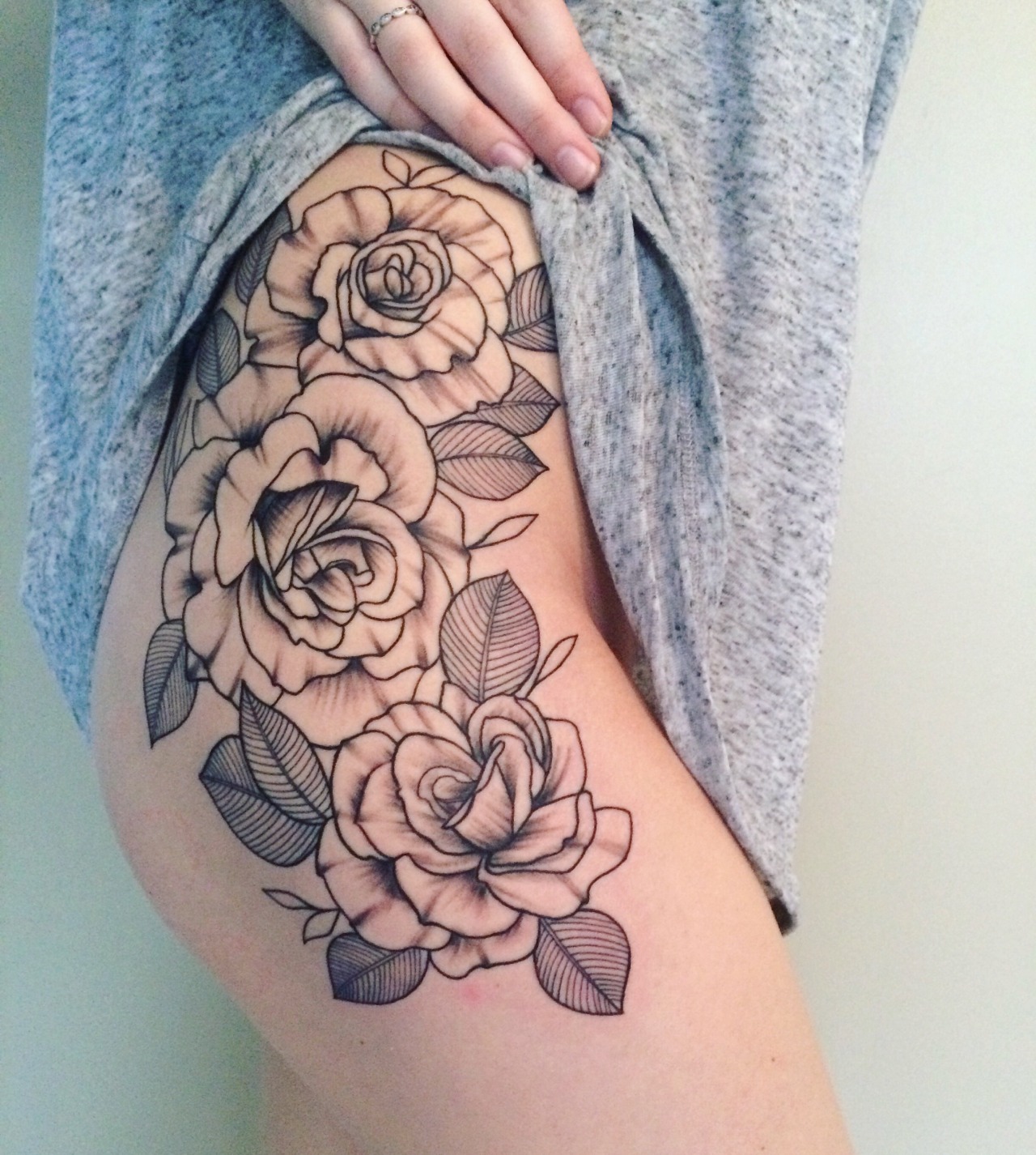  — Rose Thigh Tattoo Roses on my hip/thigh