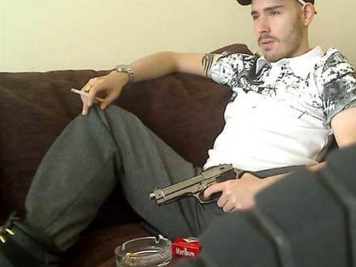 Wish he was holdin somethin other than that gun haha x