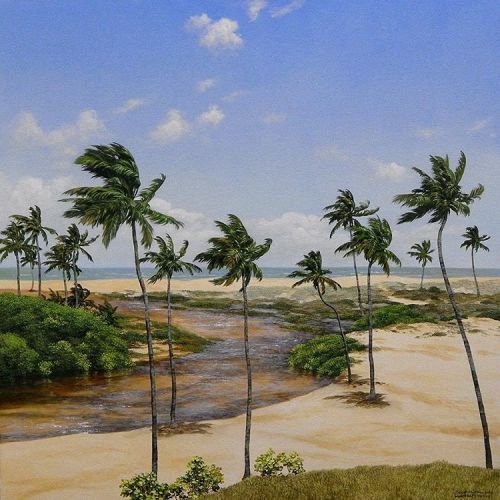 ondas-tropicais:Punaú, acrylic on canvas - 70cm x 70cm. #art #painting #landscape #landscapepainting