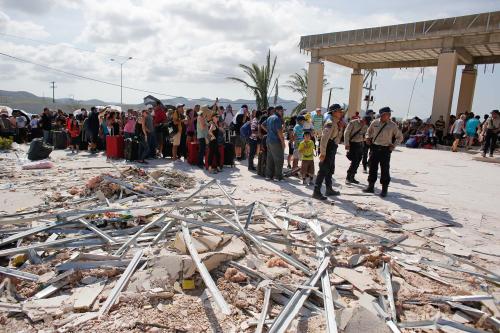 Damage in Cabo San LucasThe tourist-heavy city of Cabo San Lucas on Mexico’s Baja California p