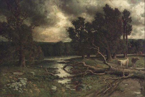 the-esoteric-arts:  Near the Close of a Stormy Day by Homer Ransford Watson. 1884