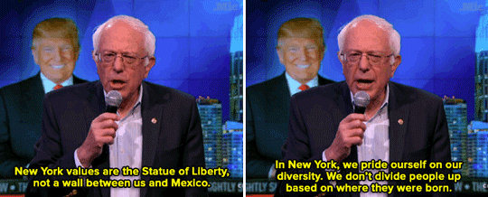 micdotcom:  Bernie Sanders teaches Ted Cruz and Donald Trump what New York values