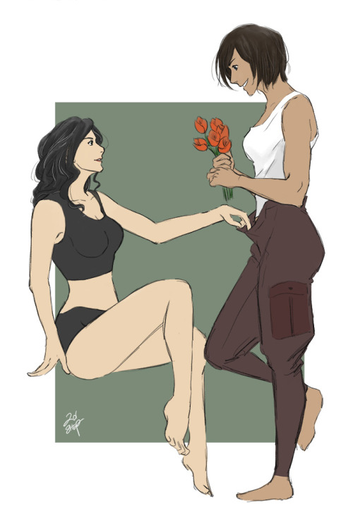 2dshepard: sarrskies - sorry I misread your message and drew this before re-reading it. Korra is def