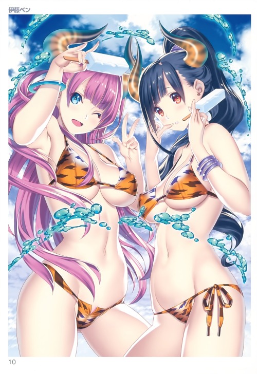 toranoana itoh ben bikini cameltoe cleavage erect nipples horns swimsuits underboob | #358753 | yande.re