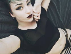 blathh:  Actually love this lip colour. Standard goth slut aesthetic.  twitter / instagram || godsgirls / amateurporn || xpp / cb 