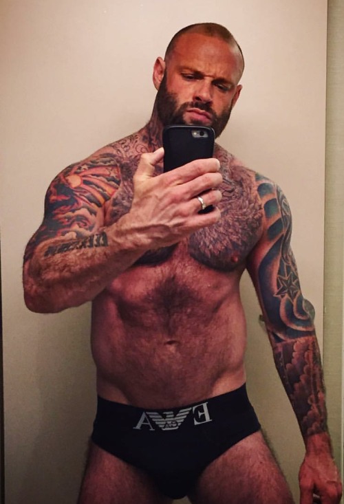 wrestlehead:  Jimbo, James Mordaunt In various stage of dress and tatt.  Handsome, awesome ink work, great pecs my kind of man - WOOF
