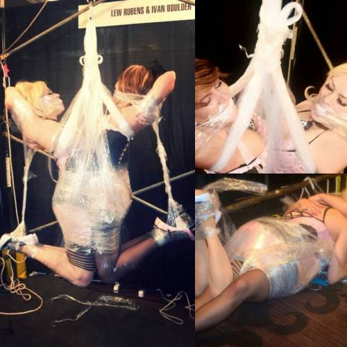 zonahbellum: #Plasticwrap fun! More on Facebook (Zonah Bellum) @FetishCon @lewrubens #2girlsonepoint