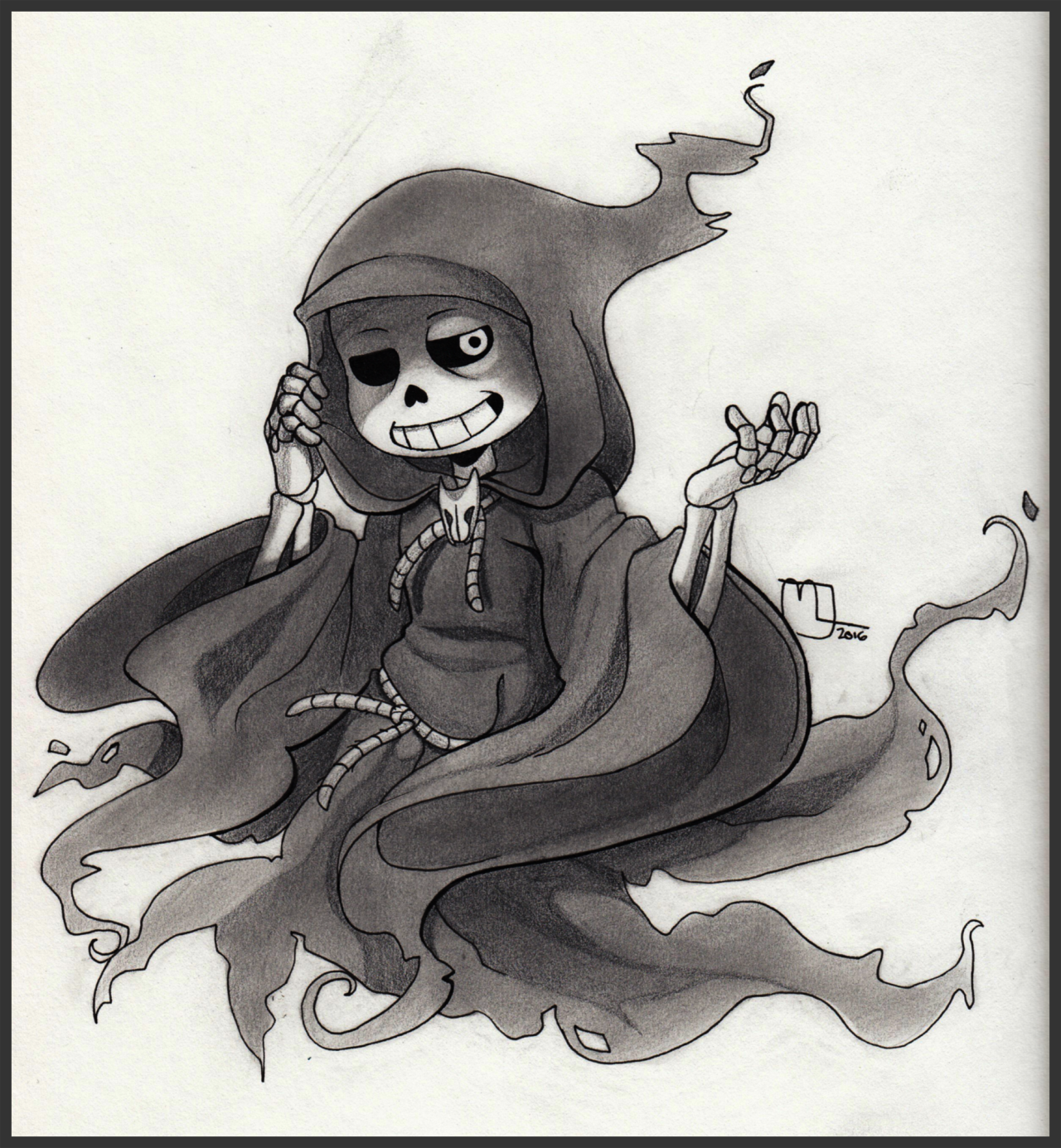 Heres a drawing of Reaper!Sans I did yesterday : r/Undertale