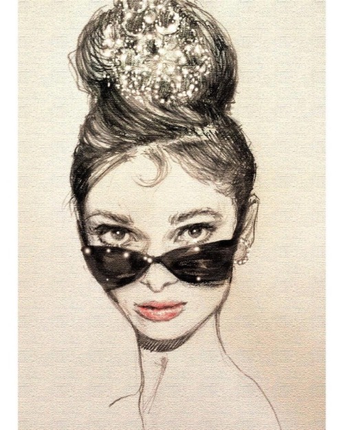 &ldquo;My Audrey&rdquo; turned 5 today #art #portrait #illustration #audreyhepburn #charcoal