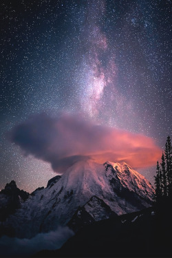 souhailbog:Milky Way Mt Rainier |  © Copyright |  Follow For More 