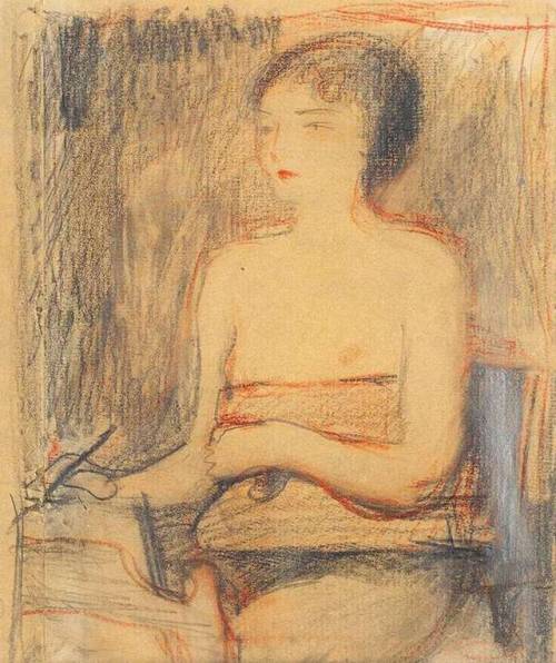 Vladimir Lebedev (Russian, 1891-1967). A model with a pencil, 1920s.