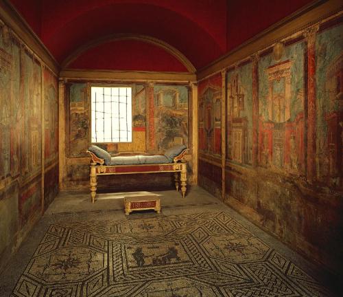 romegreeceart:Frescoes of Villa Boscoreale (1,5 kilometers from Pompeii). This is supposed to be a b