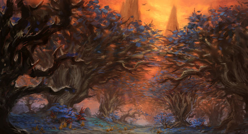 xuza:    Warlords of Draenor | Spires of Arak Concept Art    Ahh, beautiful. Imagine if they’d had the scale and detail necessary to make it look like thisArakkoa are awesome <3